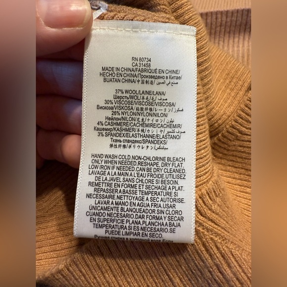 BCBGMaxAzria Cold Shoulder Sweater Womens SZ S Brown Wool Cashmere Blend Dressy - Picture 5 of 8